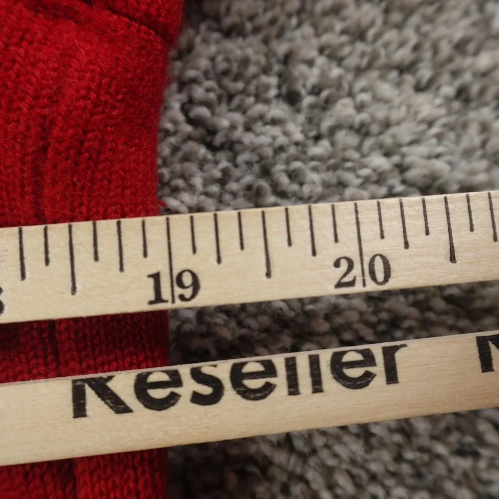 Banana Republic Sweater‎ Mens M Red Mock Neck Merino Wool Henley Pullover Cozy